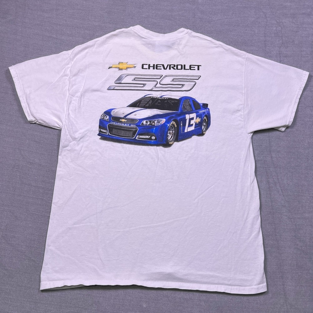 Vintage Gildan Heavy Cotton Mens White Chevrolet SS Racing T-Shirt Size XL